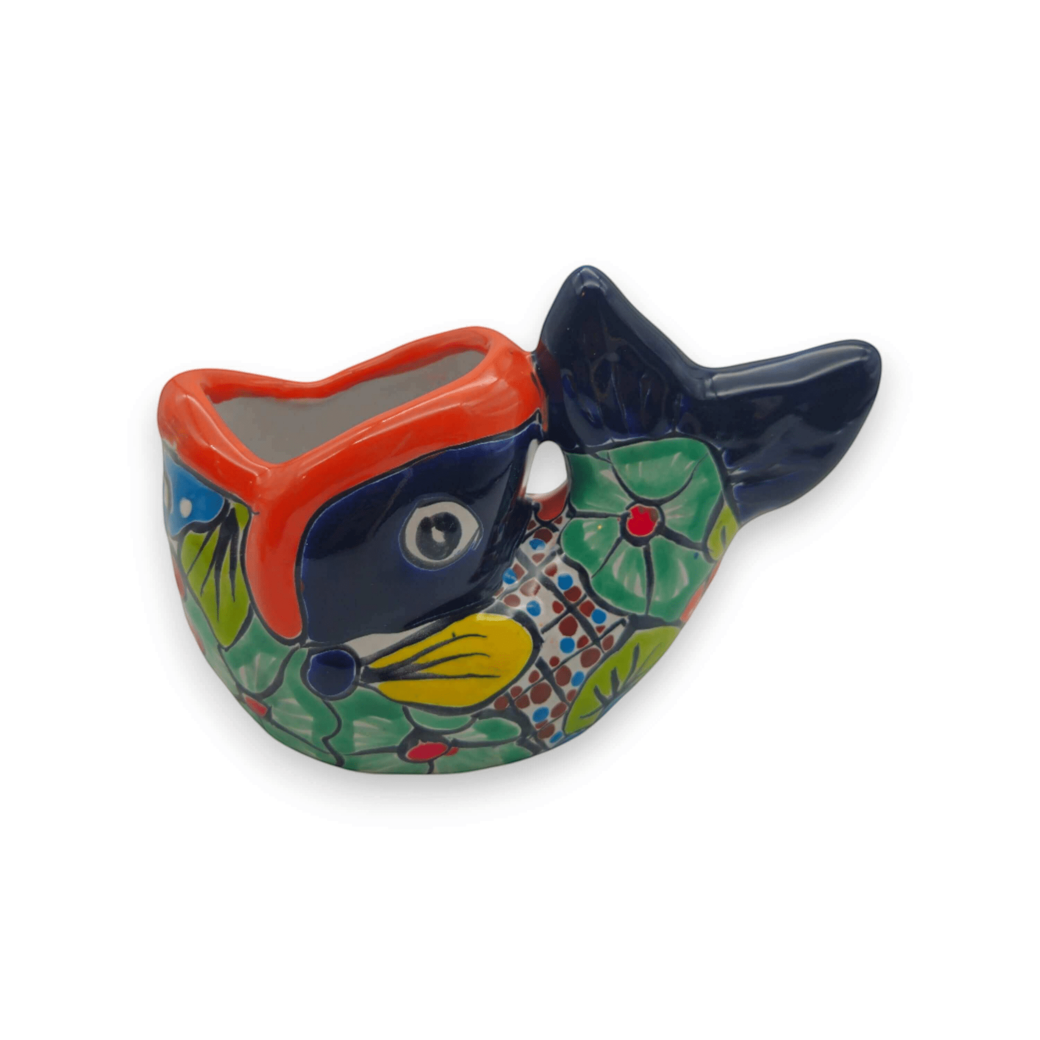Colorful Talavera Fish Planter | Mexican Hand - Painted Pottery Talavera Planter La Vie Bien Colorful Talavera Fish Planter | Mexican Hand - Painted Pottery