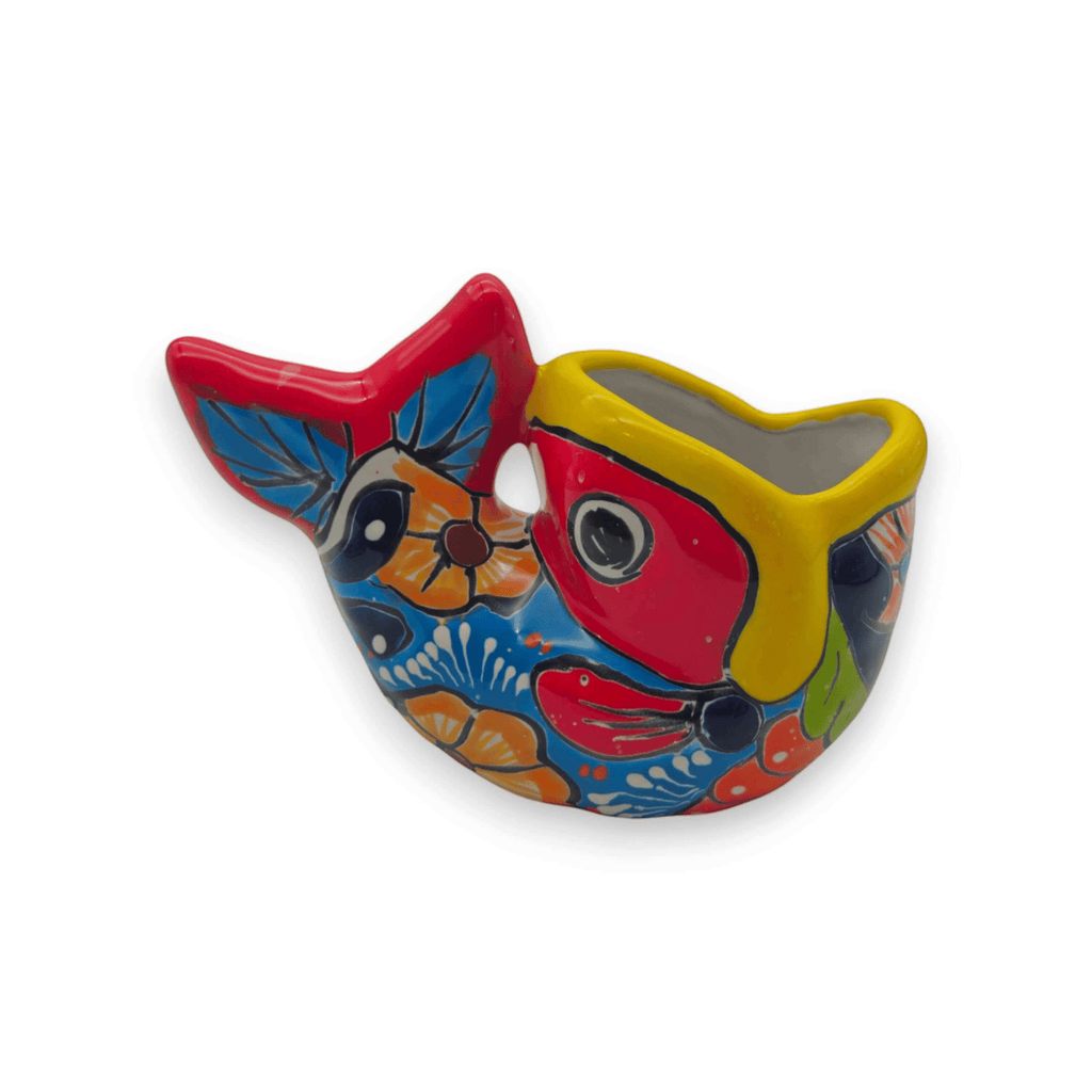 Colorful Talavera Fish Planter | Mexican Hand - Painted Pottery Talavera Planter La Vie Bien Colorful Talavera Fish Planter | Mexican Hand - Painted Pottery