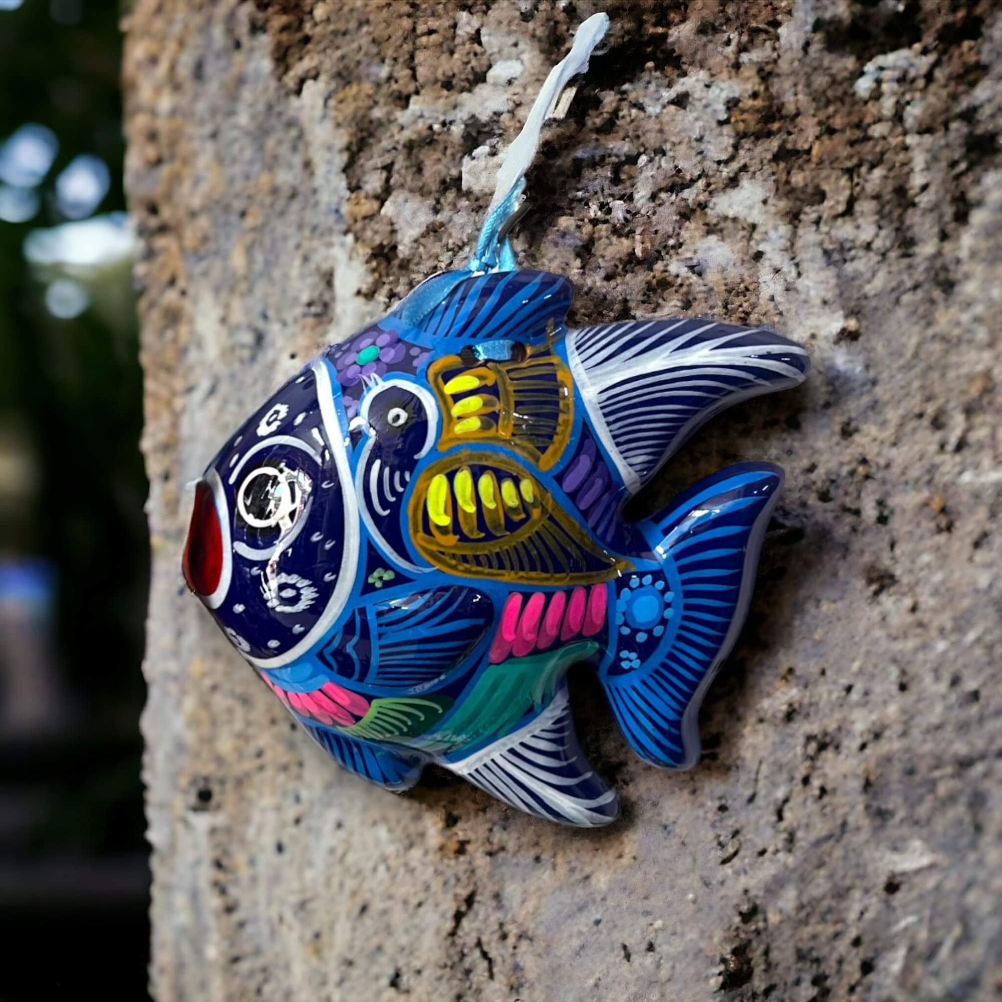 Colorful Talavera Fish Wall Decor | Hand - Painted Guerrero Pottery Guerrero Wall Art La Vie Bien Colorful Talavera Fish Wall Decor | Hand - Painted Guerrero Pottery