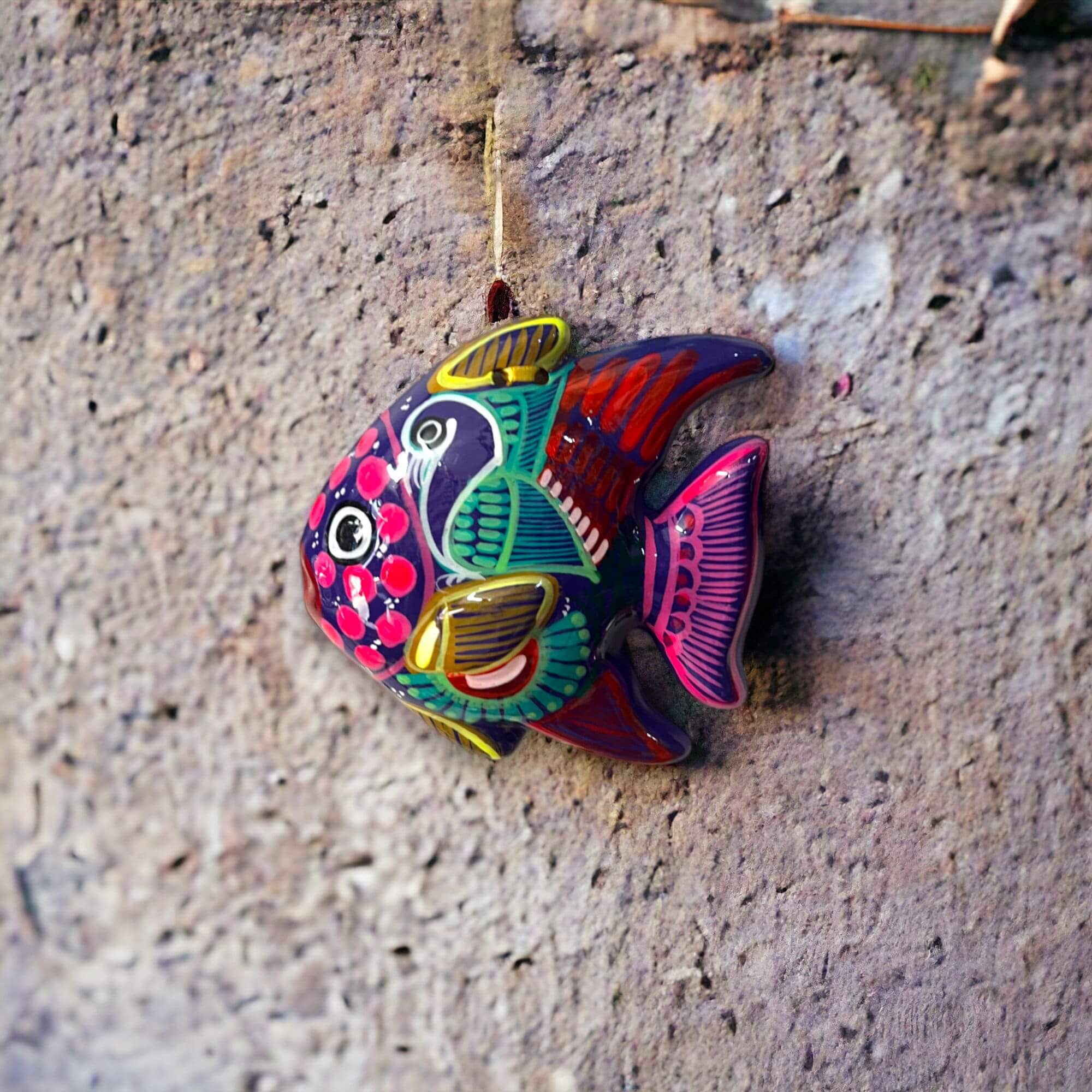 Colorful Talavera Fish Wall Decor | Hand - Painted Guerrero Pottery Guerrero Wall Art La Vie Bien Colorful Talavera Fish Wall Decor | Hand - Painted Guerrero Pottery