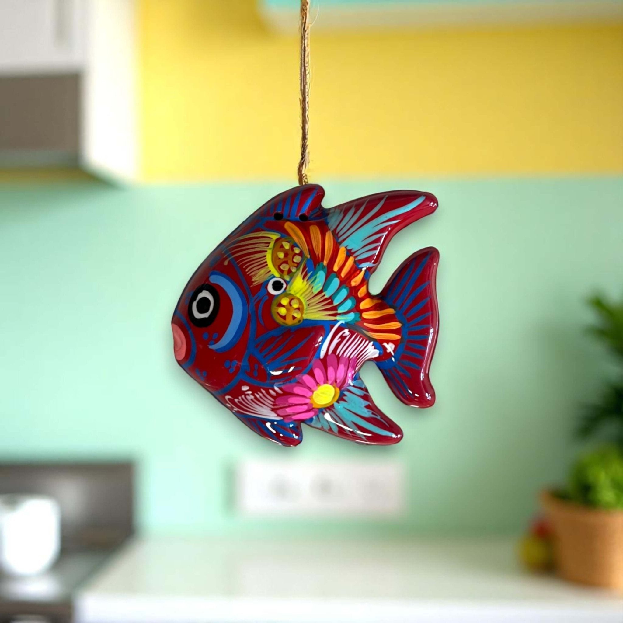 Colorful Talavera Fish Wall Decor | Hand - Painted Guerrero Pottery Guerrero Wall Art La Vie Bien Colorful Talavera Fish Wall Decor | Hand - Painted Guerrero Pottery