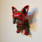 Colorful Talavera French Bulldog Statue | Handcrafted Wall Art (Medium) Talavera Statue La Vie Bien Colorful Talavera French Bulldog Statue | Handcrafted Wall Art (Medium)