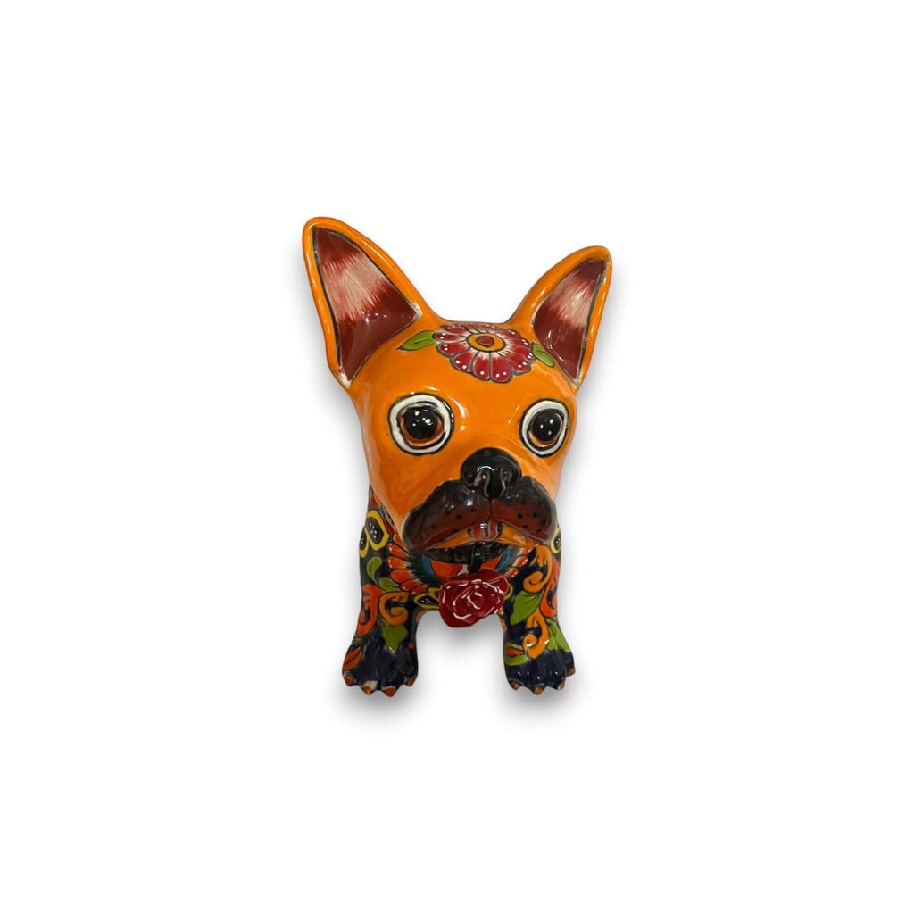 Colorful Talavera French Bulldog Statue | Handcrafted Wall Art (Medium) Talavera Statue La Vie Bien Colorful Talavera French Bulldog Statue | Handcrafted Wall Art (Medium)