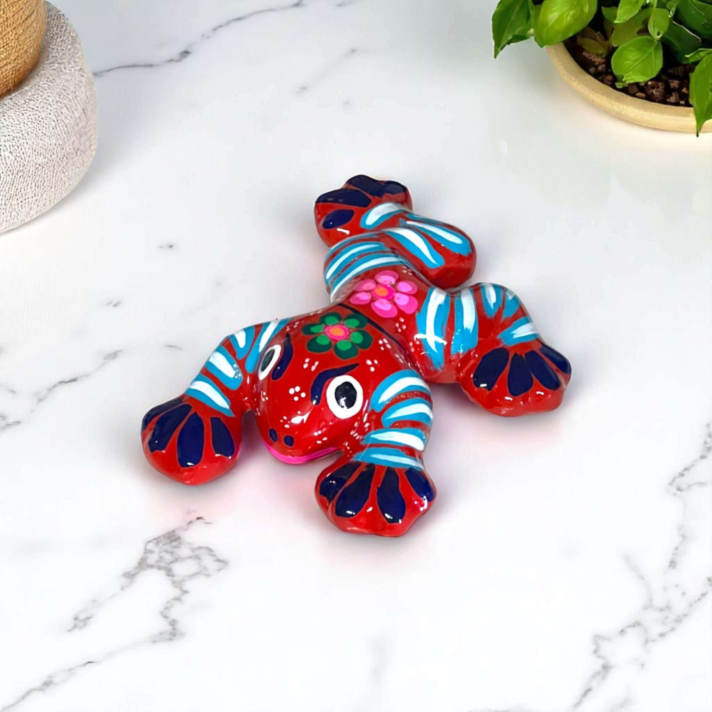 Colorful Talavera Frog Figurine | Hand - Painted Mexican Wall Art Guerrero Wall Art La Vie Bien Colorful Talavera Frog Figurine | Hand - Painted Mexican Wall Art