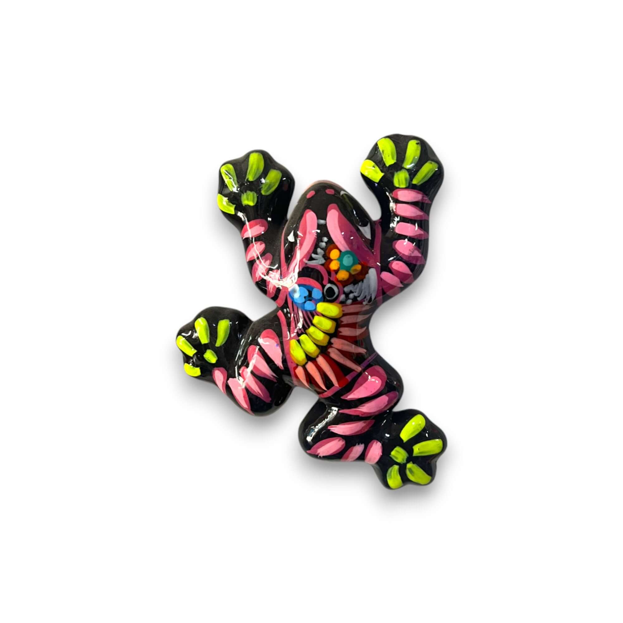 Colorful Talavera Frog Figurine | Hand-Painted Mexican Wall Art Guerrero Wall Art La Vie Bien Colorful Talavera Frog Figurine | Hand-Painted Mexican Wall Art
