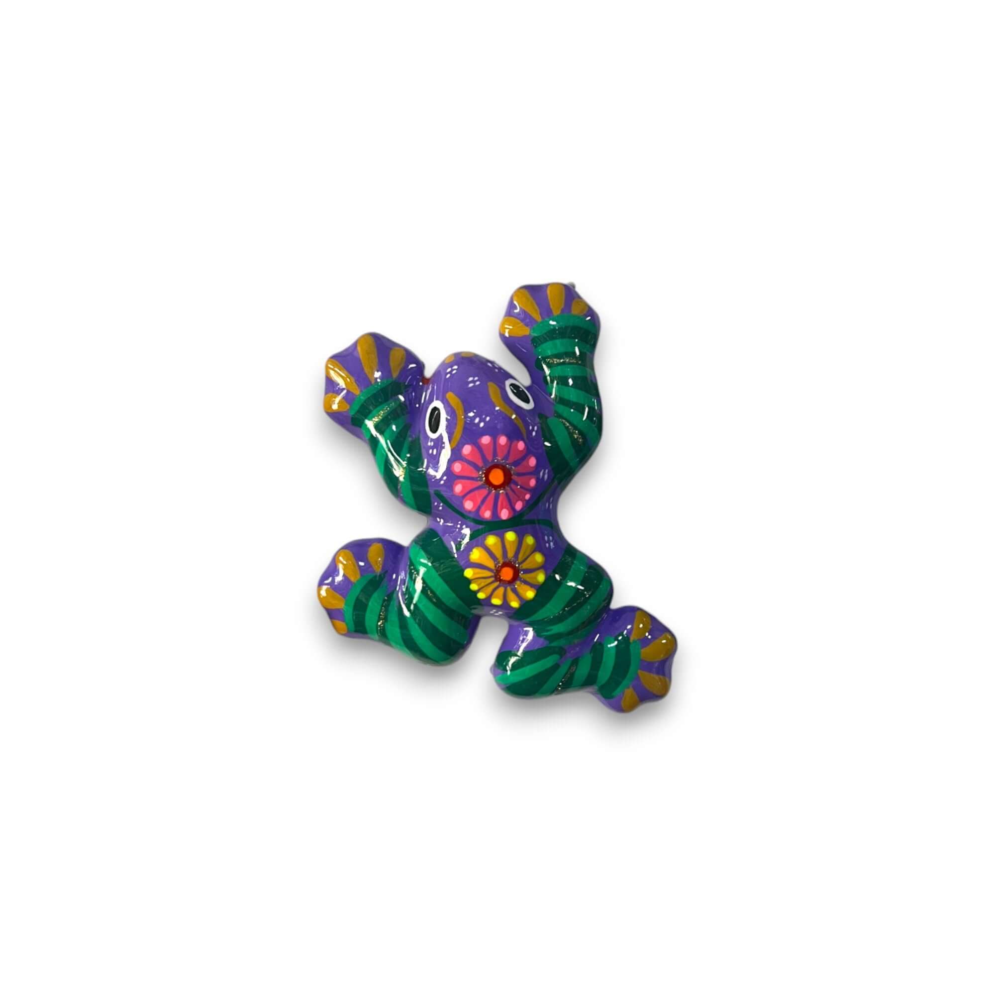 Colorful Talavera Frog Figurine | Hand-Painted Mexican Wall Art Guerrero Wall Art La Vie Bien Colorful Talavera Frog Figurine | Hand-Painted Mexican Wall Art