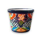 Colorful Talavera Trash Can | Handmade Mexican Waste Bin