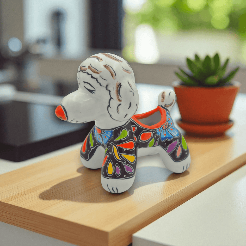 Colorful Talavera Poodle Planter | Mexican Hand - Painted Pottery Talavera Planter La Vie Bien Colorful Talavera Poodle Planter | Mexican Hand - Painted Pottery