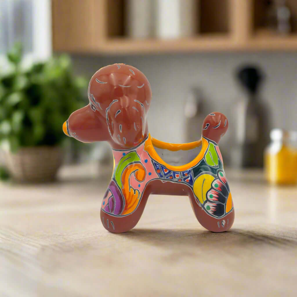 Colorful Talavera Poodle Planter | Mexican Hand - Painted Pottery Talavera Planter La Vie Bien Colorful Talavera Poodle Planter | Mexican Hand - Painted Pottery