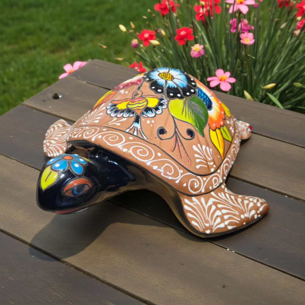 Colorful Talavera Sea Turtle | Handcrafted Mexican Art Talavera Planter La Vie Bien Colorful Talavera Sea Turtle | Handcrafted Mexican Art