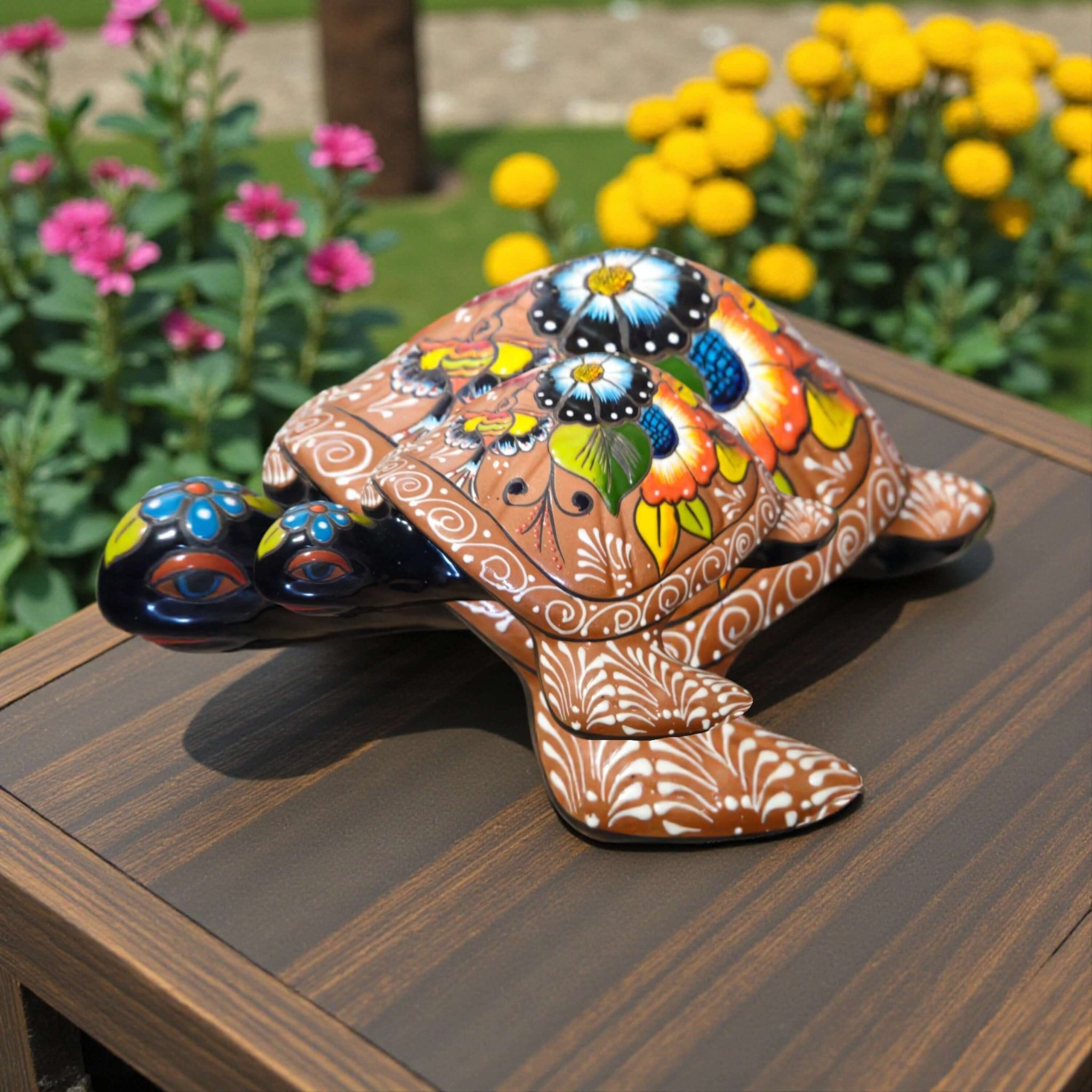 Colorful Talavera Sea Turtle | Handcrafted Mexican Art Talavera Planter La Vie Bien Colorful Talavera Sea Turtle | Handcrafted Mexican Art