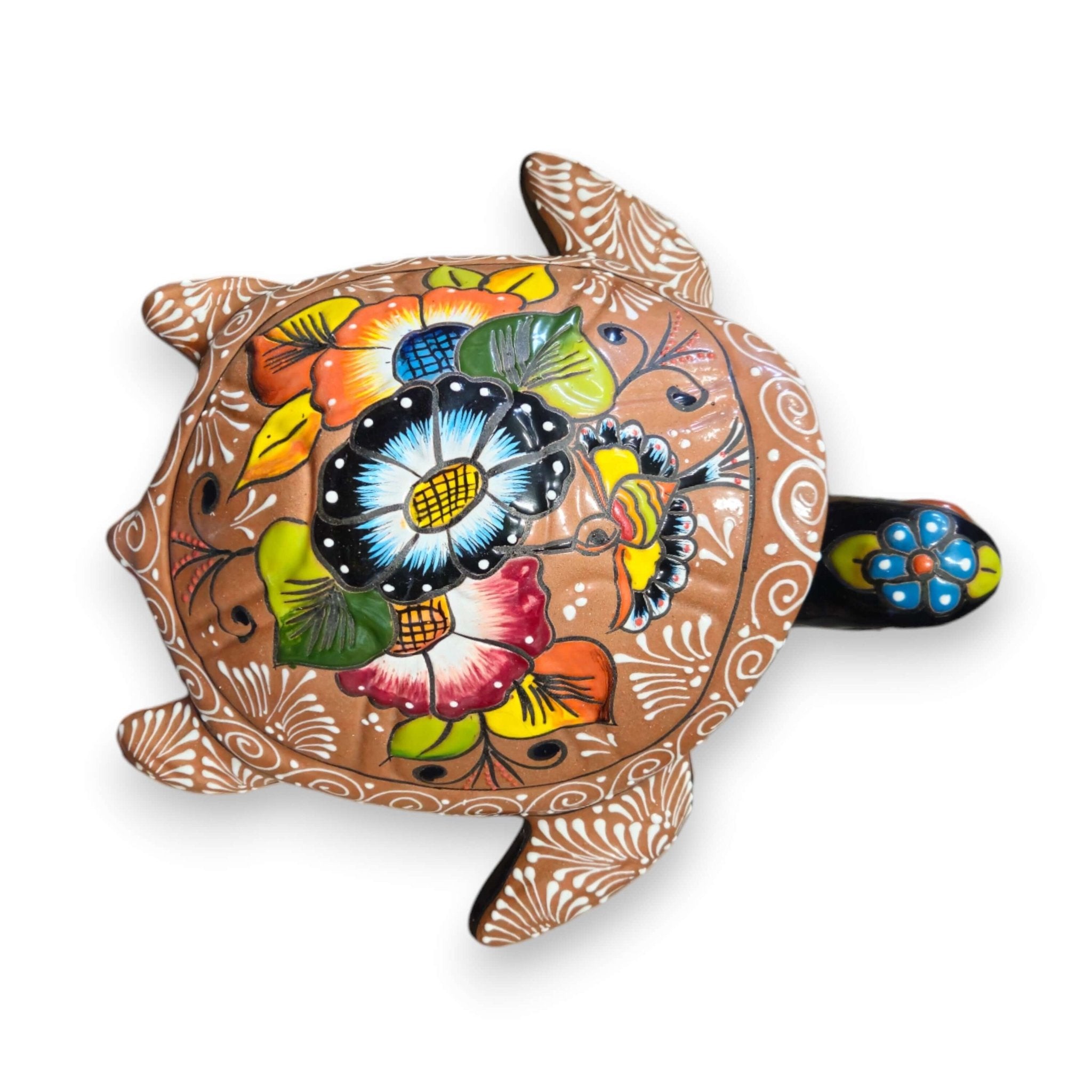 Colorful Talavera Sea Turtle | Handcrafted Mexican Art Talavera Planter La Vie Bien Colorful Talavera Sea Turtle | Handcrafted Mexican Art