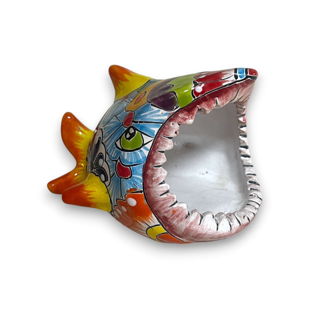 Colorful Talavera Shark Soap Dish | Handcrafted Ceramic Holder Talavera Soap Dispenser La Vie Bien Colorful Talavera Shark Soap Dish | Handcrafted Ceramic Holder
