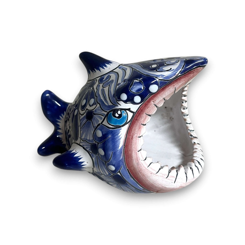 Colorful Talavera Shark Soap Dish | Handcrafted Ceramic Holder Talavera Soap Dispenser La Vie Bien Colorful Talavera Shark Soap Dish | Handcrafted Ceramic Holder