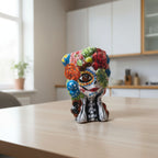 Colorful Talavera Skull Planter | Hand-Painted Ceramic Pot