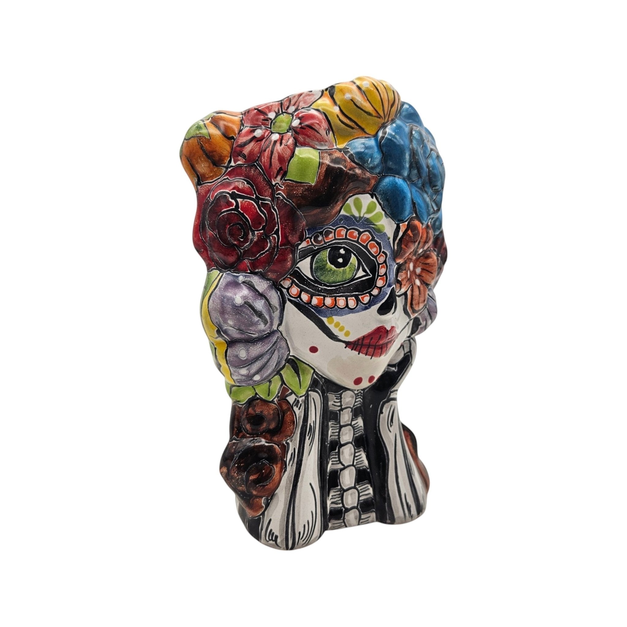 Colorful Talavera Skull Planter | Hand-Painted Ceramic Pot Talavera Planter La Vie Bien Colorful Talavera Skull Planter | Hand-Painted Ceramic Pot