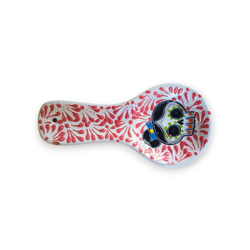 Colorful Talavera Skull Spoon Rest | Mexican Kitchen Art Talavera Spoon Rest La Vie Bien Colorful Talavera Skull Spoon Rest | Mexican Kitchen Art