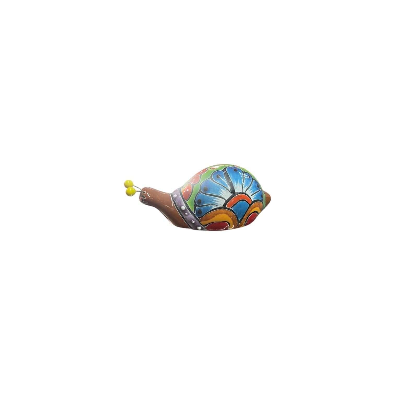 Colorful Talavera Snail Figurine | Mexican Ceramic Garden Decor Talavera Figurine La Vie Bien Colorful Talavera Snail Figurine | Mexican Ceramic Garden Decor