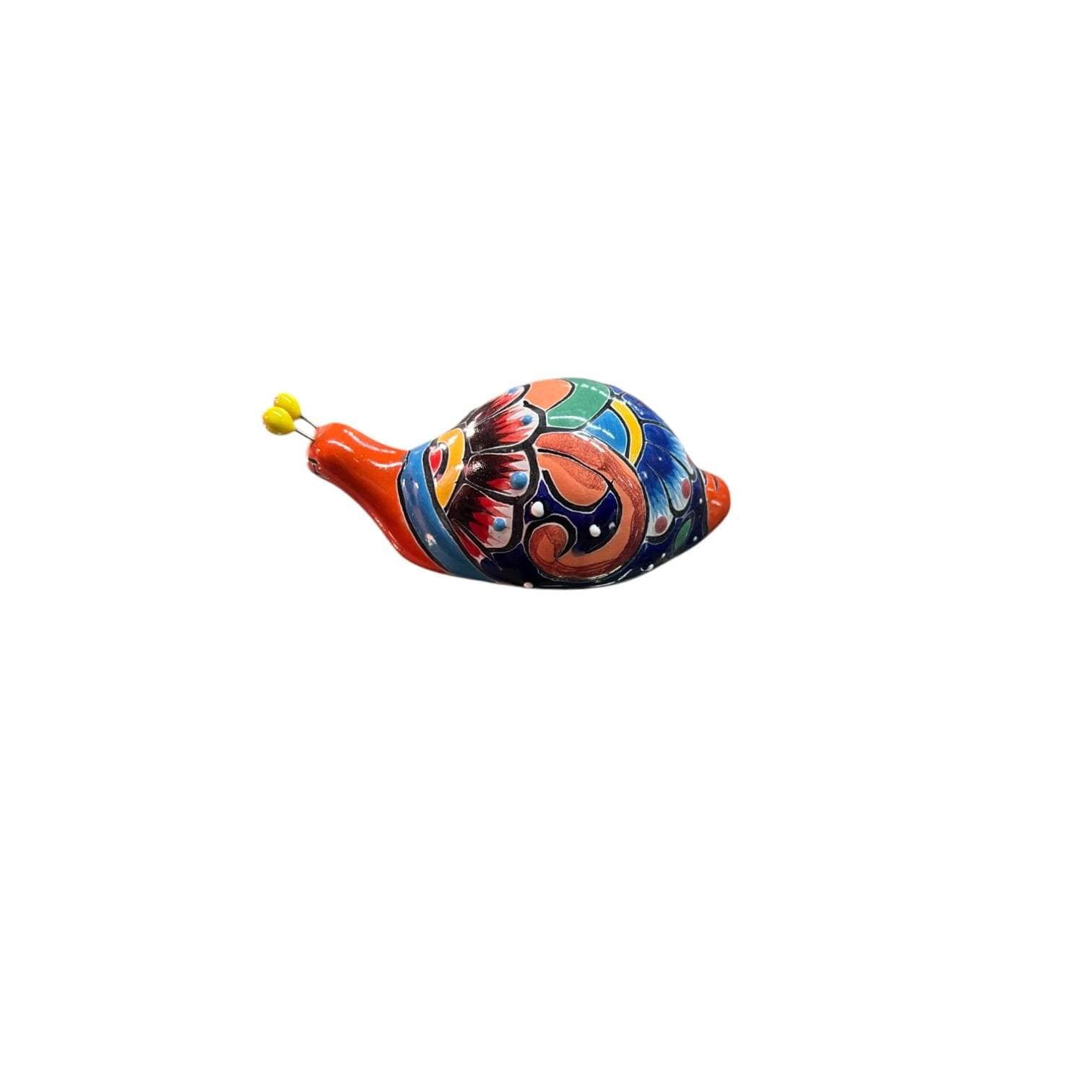Colorful Talavera Snail Figurine | Mexican Ceramic Garden Decor Talavera Figurine La Vie Bien Colorful Talavera Snail Figurine | Mexican Ceramic Garden Decor