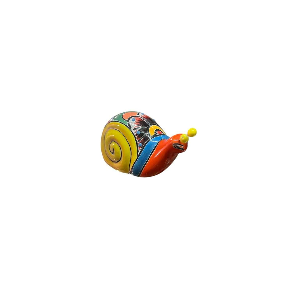 Colorful Talavera Snail Figurine | Mexican Ceramic Garden Decor Talavera Figurine La Vie Bien Colorful Talavera Snail Figurine | Mexican Ceramic Garden Decor