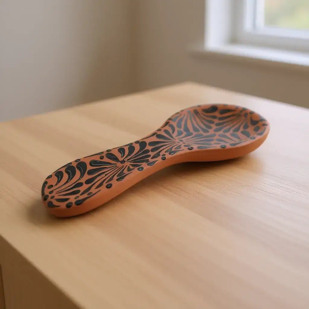 Colorful Talavera Spoon Rest | Handmade Mexican Barro Holder Talavera Spoon Rest La Vie Bien Colorful Talavera Spoon Rest | Handmade Mexican Barro Holder