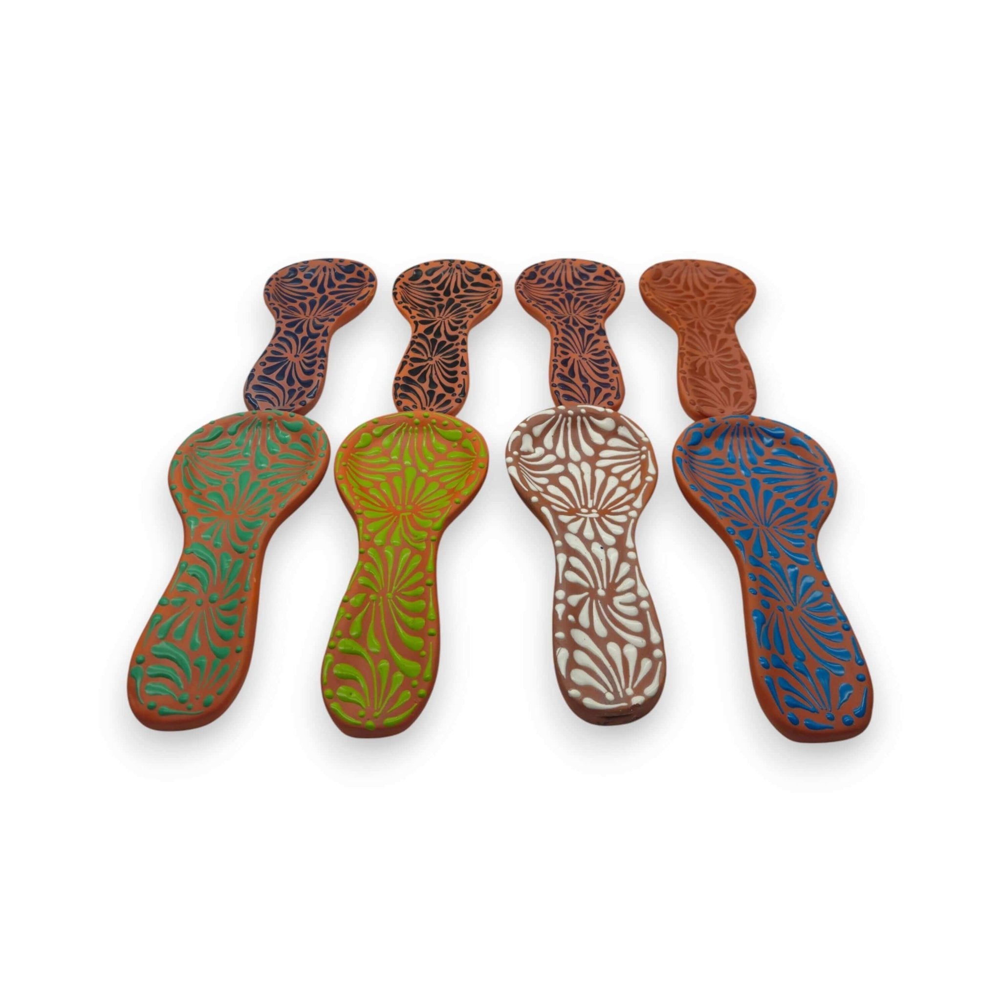 Colorful Talavera Spoon Rest | Handmade Mexican Barro Holder Talavera Spoon Rest La Vie Bien Colorful Talavera Spoon Rest | Handmade Mexican Barro Holder