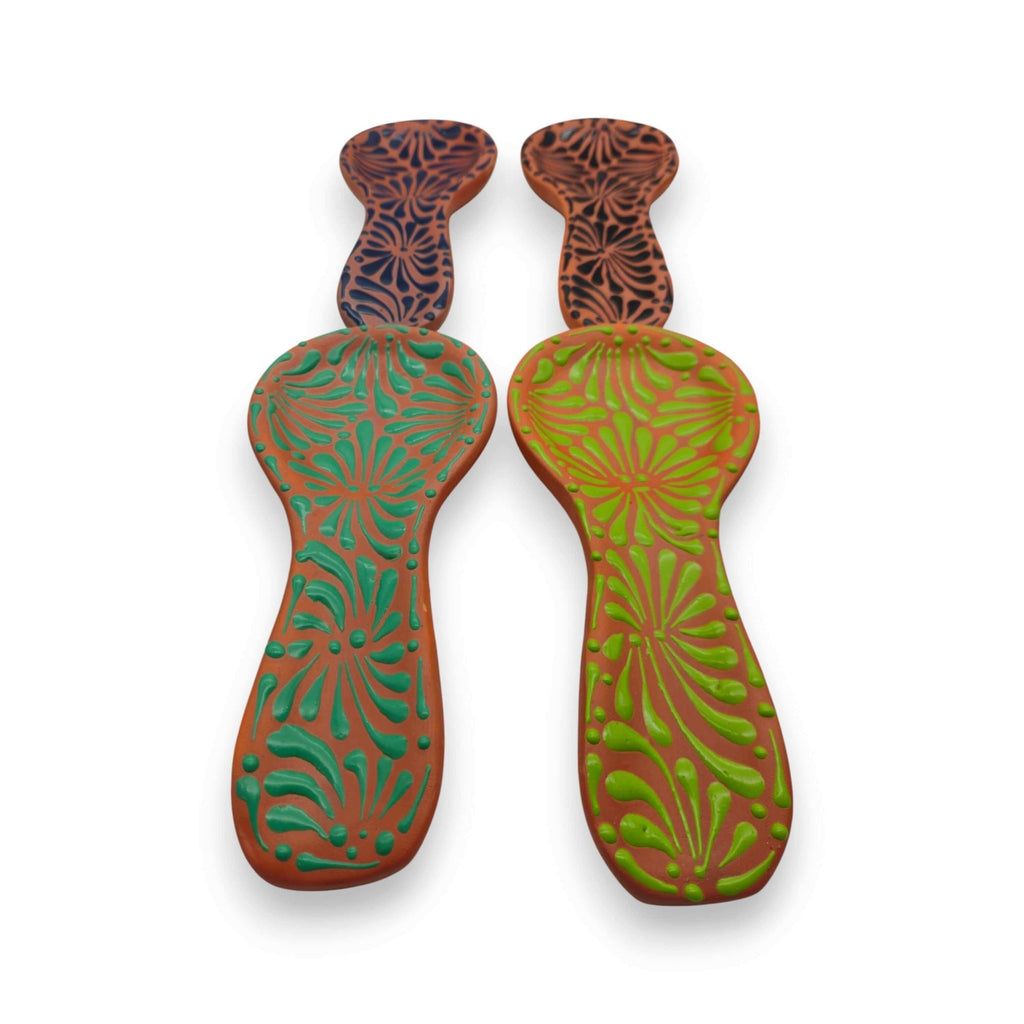 Colorful Talavera Spoon Rest | Handmade Mexican Barro Holder Talavera Spoon Rest La Vie Bien Colorful Talavera Spoon Rest | Handmade Mexican Barro Holder