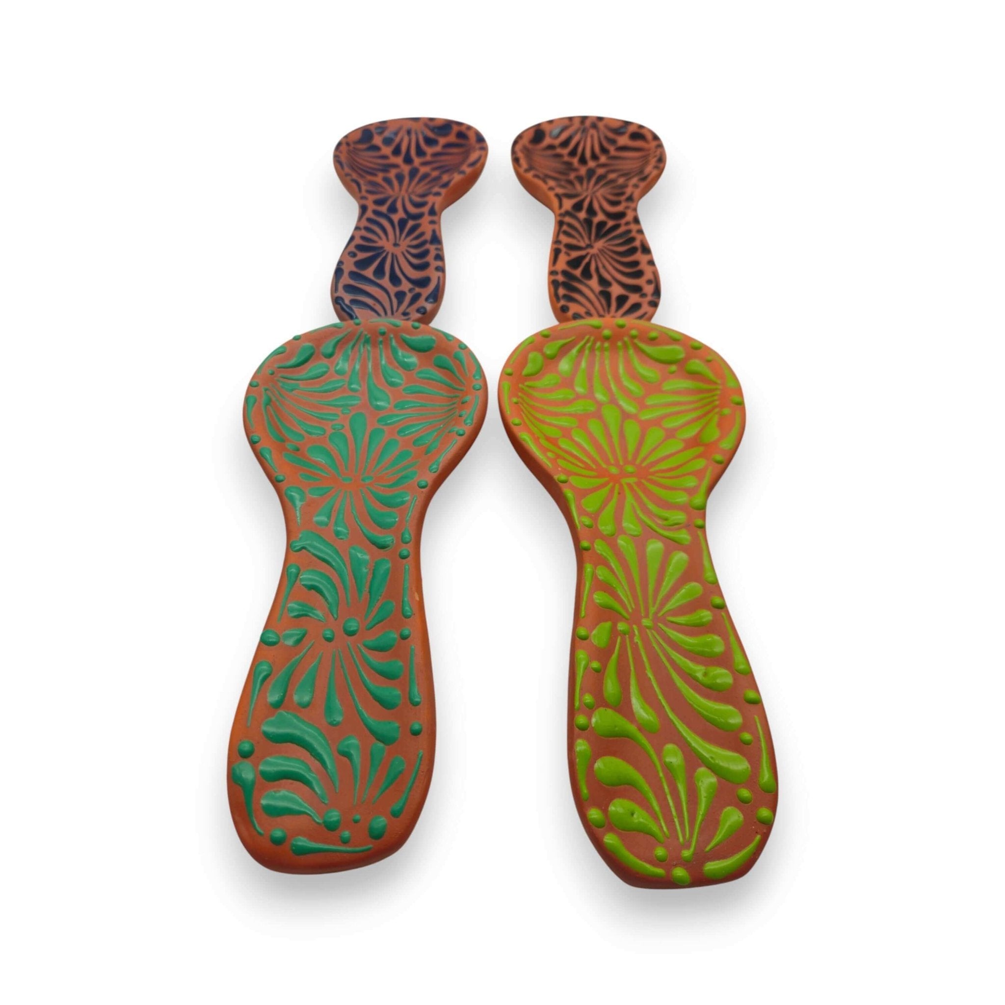 Colorful Talavera Spoon Rest | Handmade Mexican Barro Holder Talavera Spoon Rest La Vie Bien Colorful Talavera Spoon Rest | Handmade Mexican Barro Holder