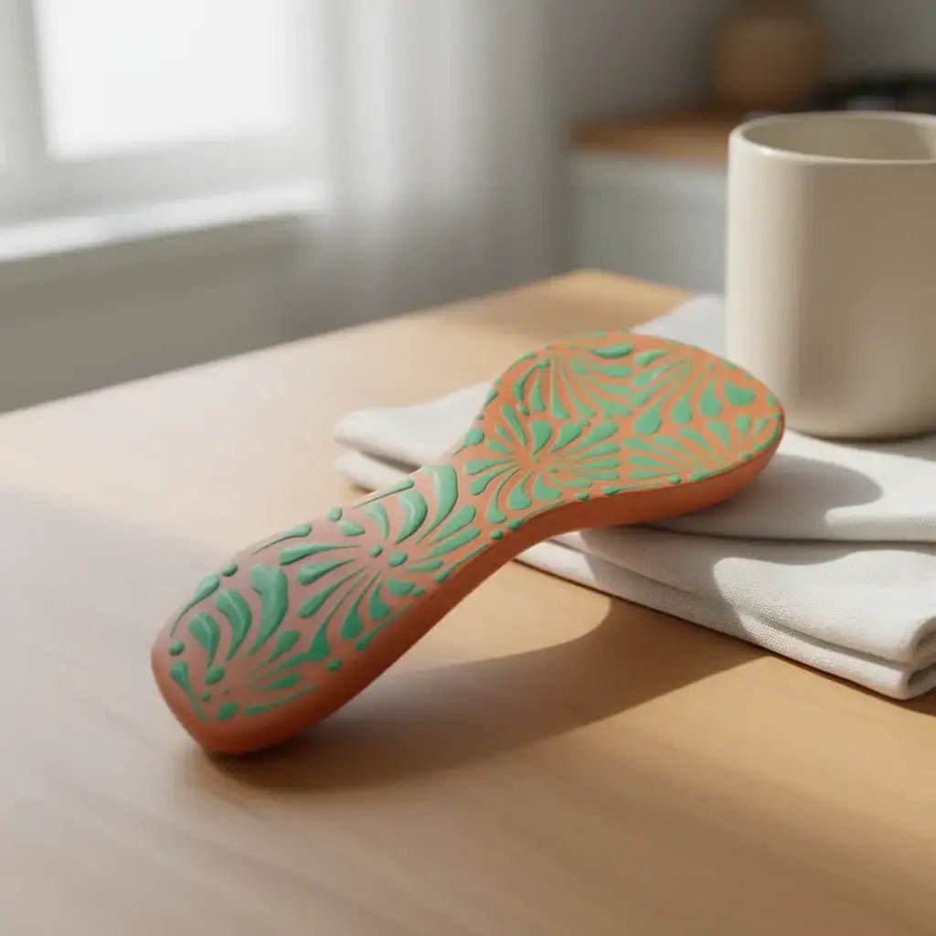 Colorful Talavera Spoon Rest | Handmade Mexican Barro Holder Talavera Spoon Rest La Vie Bien Colorful Talavera Spoon Rest | Handmade Mexican Barro Holder