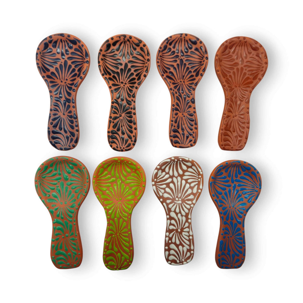 Colorful Talavera Spoon Rest | Handmade Mexican Barro Holder Talavera Spoon Rest La Vie Bien Colorful Talavera Spoon Rest | Handmade Mexican Barro Holder