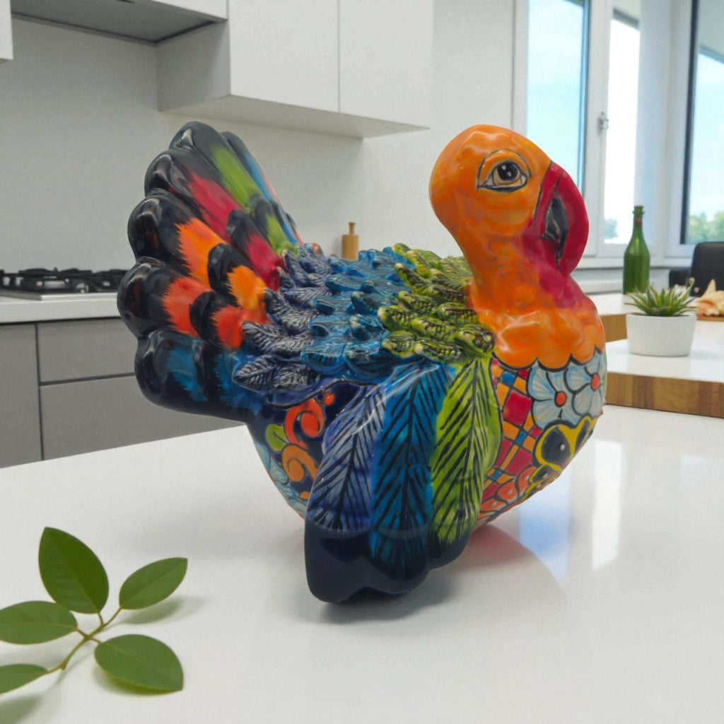 Colorful Talavera Turkey Figurine | Hand - Painted Mexican Folk Art Talavera Figurine La Vie Bien Colorful Talavera Turkey Figurine | Hand - Painted Mexican Folk Art