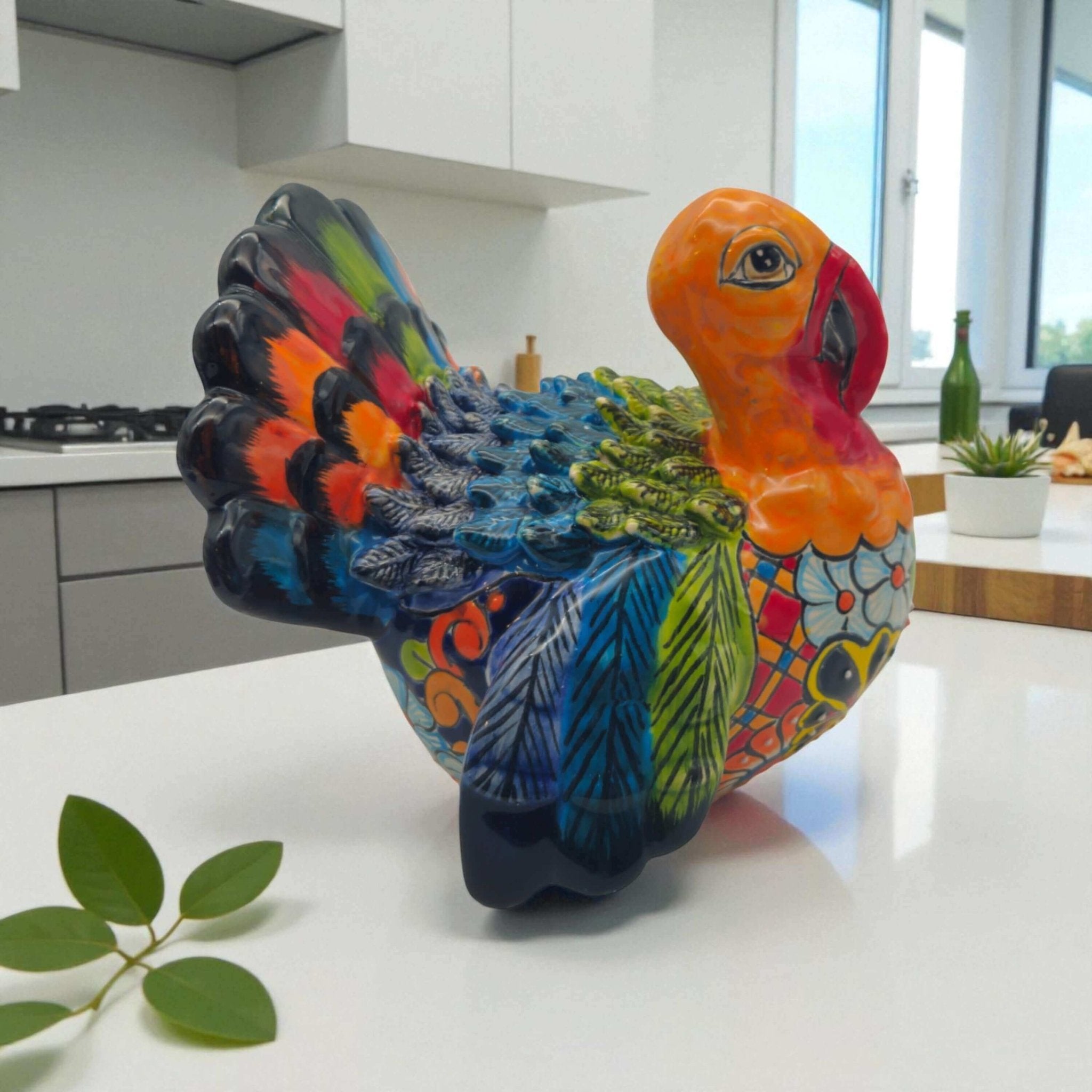 Colorful Talavera Turkey Figurine | Hand - Painted Mexican Folk Art Talavera Figurine La Vie Bien Colorful Talavera Turkey Figurine | Hand - Painted Mexican Folk Art