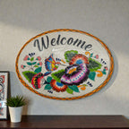 Colorful Talavera Welcome Plaque | Hand - Painted Wall Sign Mexican Key Holder La Vie Bien Colorful Talavera Welcome Plaque | Hand - Painted Wall Sign