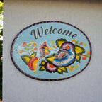 Colorful Talavera Welcome Plaque | Hand - Painted Wall Sign Mexican Key Holder La Vie Bien Colorful Talavera Welcome Plaque | Hand - Painted Wall Sign