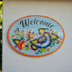 Colorful Talavera Welcome Plaque | Hand - Painted Wall Sign Mexican Key Holder La Vie Bien Colorful Talavera Welcome Plaque | Hand - Painted Wall Sign
