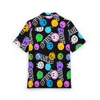 Colorful trippy Smiley face Pattern Hawaiian Button - Down polo T-shirt All Over Prints La Vie Bien Colorful trippy Smiley face Pattern Hawaiian Button - Down polo T-shirt