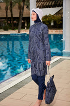 Colourful Burkini Modest Swimwear R2402 Covered Burkini Swimwear La Vie Bien Colourful Burkini Modest Swimwear R2402