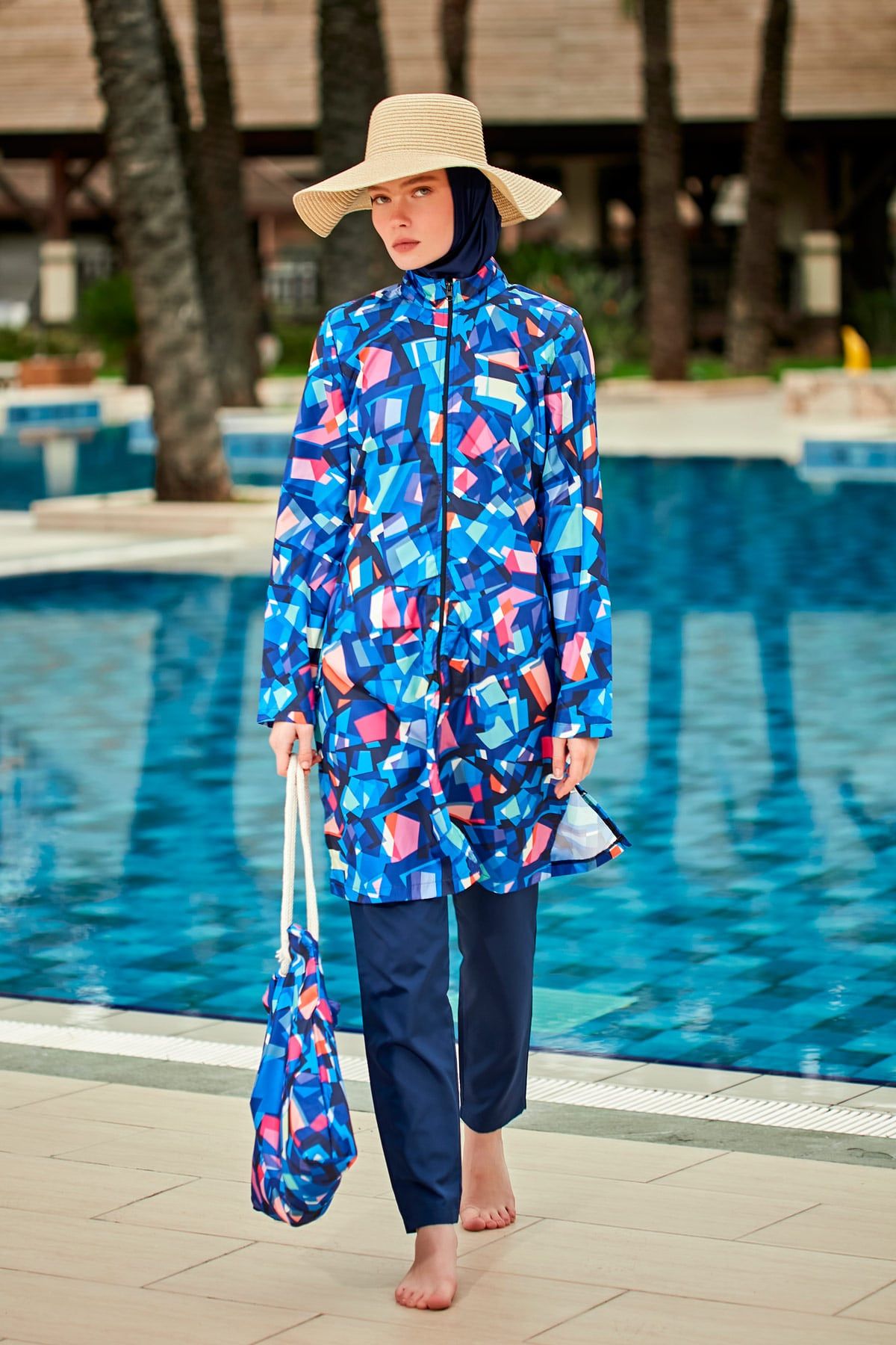Colourful Burkini Modest Swimwear R2405 Covered Burkini Swimwear La Vie Bien Colourful Burkini Modest Swimwear R2405
