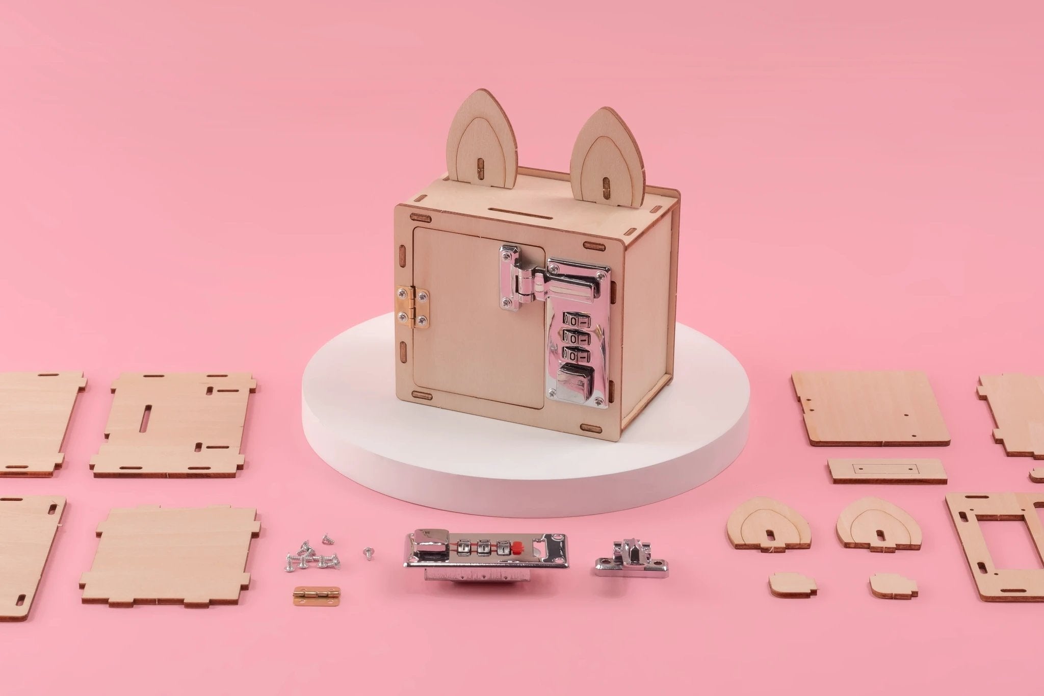 Combination Lock Box & Phone Holder DIY Kit, Educational STEM Toy by Kitsville