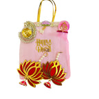Combo of Akhand Diya, Resin Ganesha, Lotus Hanging in Organza Bag La Vie Bien Combo of Akhand Diya, Resin Ganesha, Lotus Hanging in Organza Bag