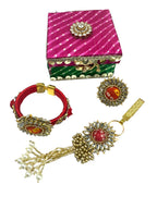 Combo of Bangle with Rose Booties, Satka & Ring in Gift Box (Assorted) Favors & Return Gifts La Vie Bien Combo of Bangle with Rose Booties, Satka & Ring in Gift Box (Assorted)