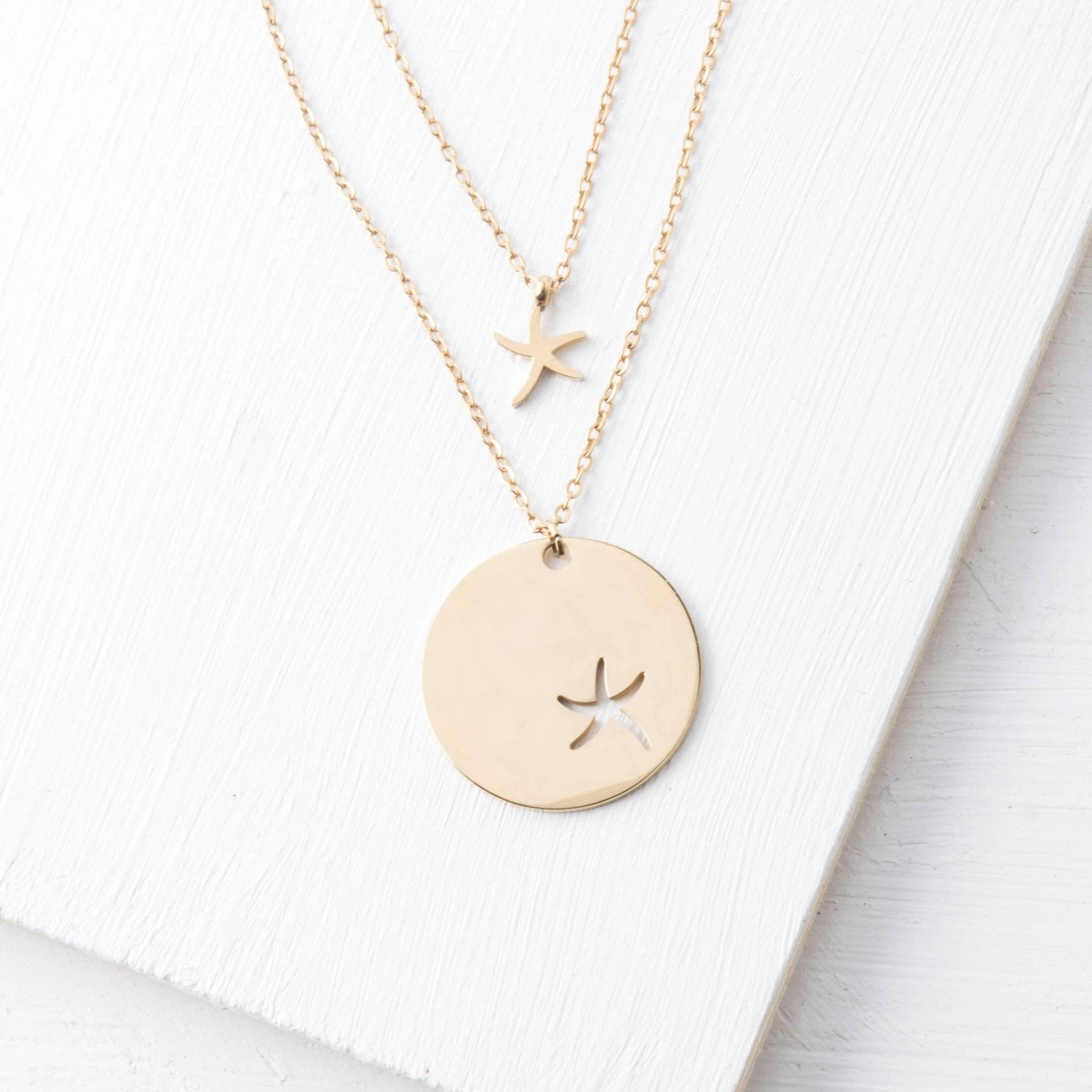 Community Gold Starfish Pendant Necklace Set by Ethical Trade Co