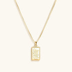 Compassionate Approach - White Enamel Pisces Card Necklace by Karma and Luck