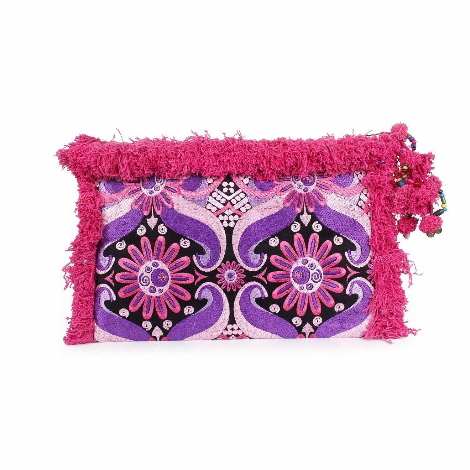 Computer Case | Oversize Pom Pom Clutch - Thailand Bags La Vie Bien Computer Case | Oversize Pom Pom Clutch - Thailand