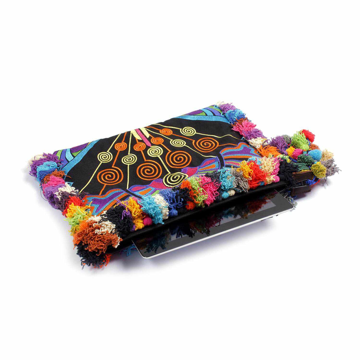 Computer Case | Oversize Pom Pom Clutch - Thailand Bags La Vie Bien Computer Case | Oversize Pom Pom Clutch - Thailand