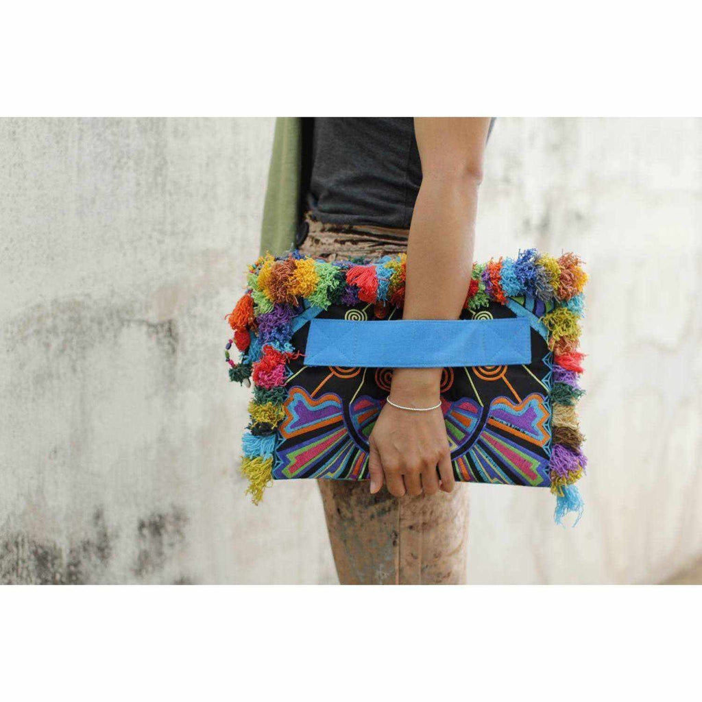 Computer Case | Oversize Pom Pom Clutch - Thailand Bags La Vie Bien Computer Case | Oversize Pom Pom Clutch - Thailand