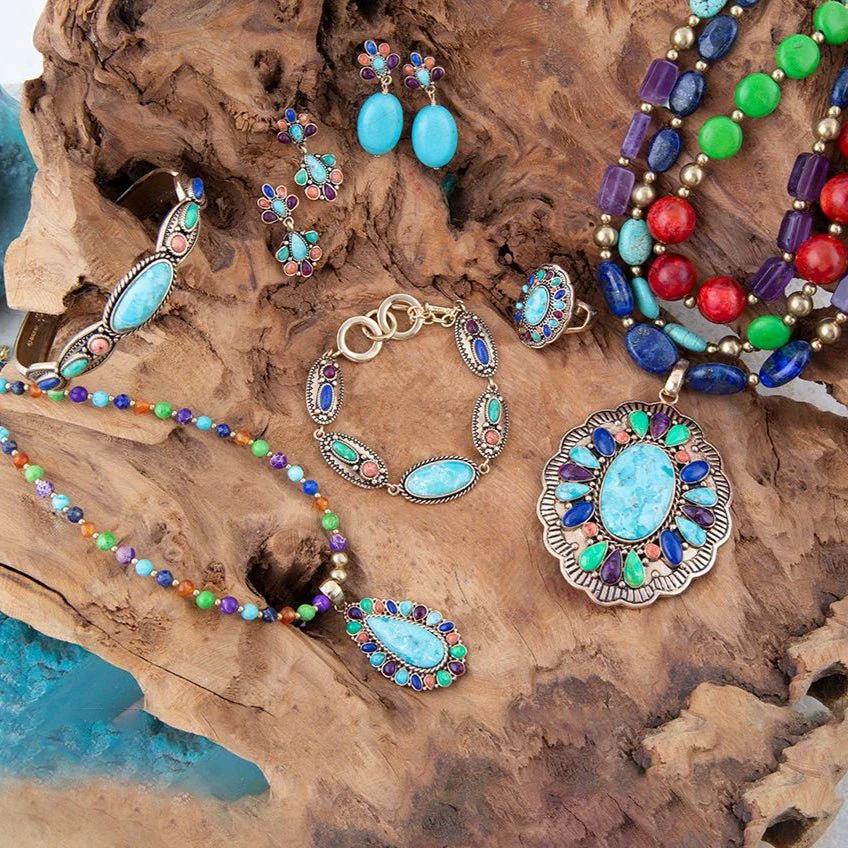Concho Colorful Golden Statement Ring by Barse Jewelry