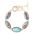 Concho Colorful Golden Link Bracelet by Barse Jewelry