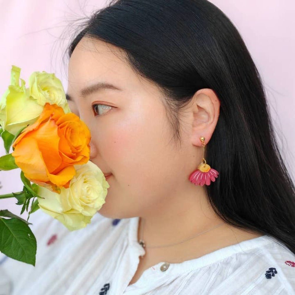 Coneflower Bloom Acrylic Earrings Earrings and Accessories La Vie Bien Coneflower Bloom Acrylic Earrings