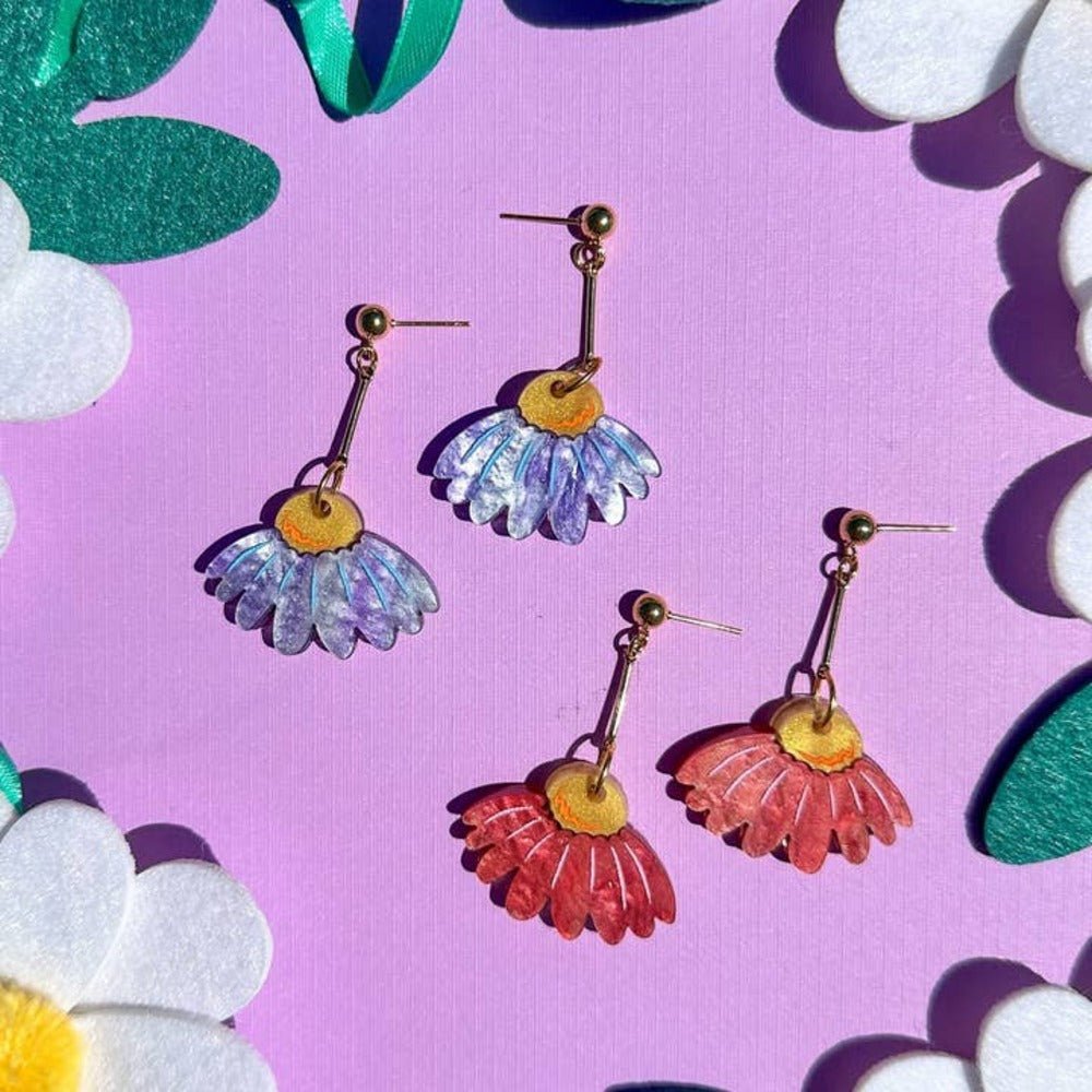 Coneflower Bloom Acrylic Earrings Earrings and Accessories La Vie Bien Coneflower Bloom Acrylic Earrings
